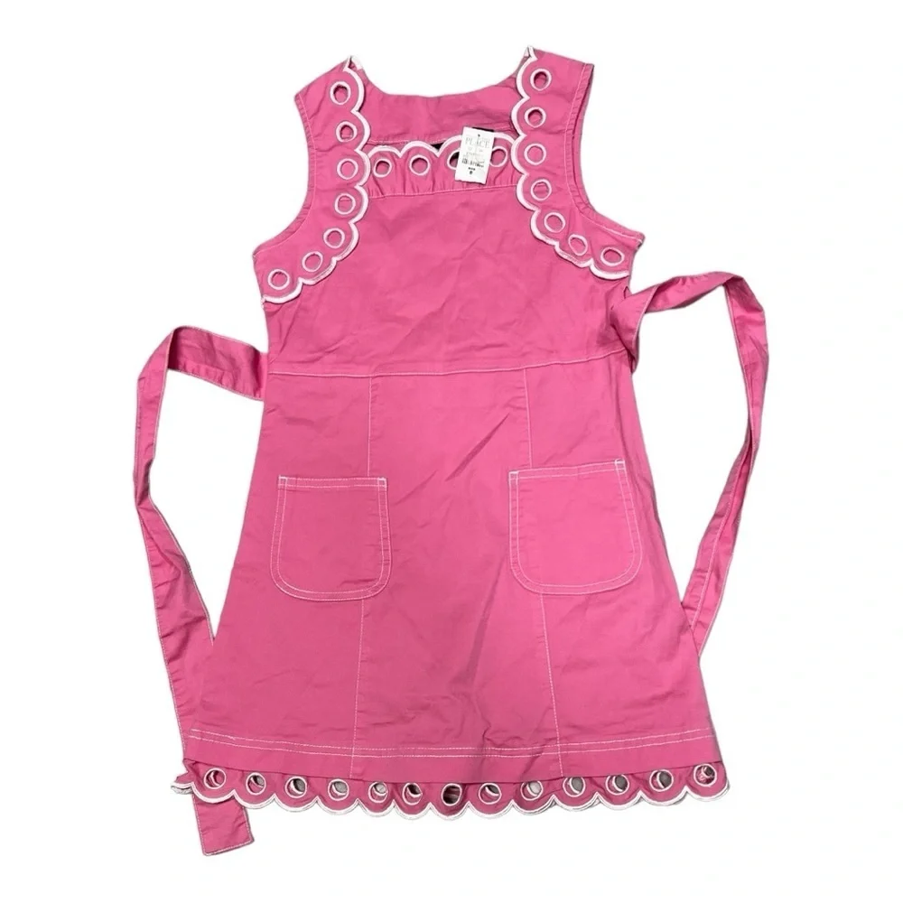 The Children’s Place Stretch Pink Scalloped Dress Size 8 - Picture 2 of 9